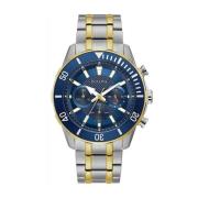Blauw Stalen Quartz Horloge, 10Atm Bulova , Multicolor , Heren