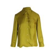 Pre-owned Silk tops Prada Vintage , Yellow , Dames