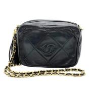 Pre-owned Leather shoulder-bags Chanel Vintage , Black , Dames