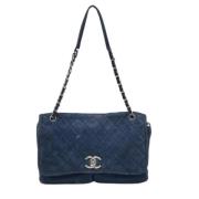 Pre-owned Leather chanel-bags Chanel Vintage , Blue , Dames