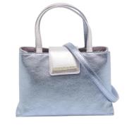 Pre-owned Leather totes Bvlgari Vintage , Blue , Dames