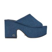 Heeled Mules Guess , Blue , Dames