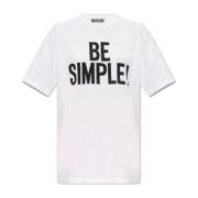 Bedrukt T-shirt Moschino , White , Dames