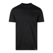 Slim Fit Katoenen T-Shirt Low Brand , Black , Heren