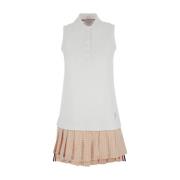 Witte Mini Geplooide Polojurk Thom Browne , Multicolor , Dames