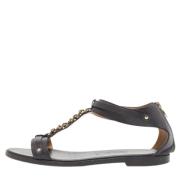 Pre-owned Leather sandals Salvatore Ferragamo Pre-owned , Black , Dame...