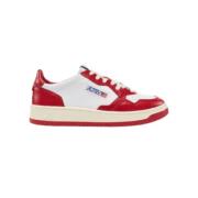 Leren Bicolor Sneakers - Rood/Wit Autry , Multicolor , Dames