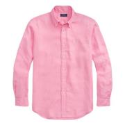 Linnen Button-Down Overhemd Ralph Lauren , Pink , Heren
