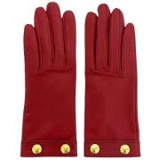 Pre-owned Leather gloves Hermès Vintage , Red , Dames