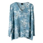 Luxe Oversize V-Shirt Avant Toi , Blue , Dames