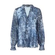 Blauw Slangenprint Blouse Shirt Marc Aurel , Multicolor , Dames