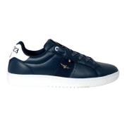 Klassieke Blauwe Lage Top Sneakers Aeronautica Militare , Blue , Heren