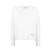 Round-neck Knitwear Valentino , White , Dames
