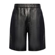 Leren Bermuda shorts Ami Paris , Black , Heren