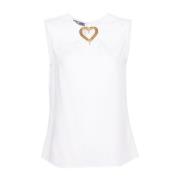 Mouwloze Top Moschino , White , Dames