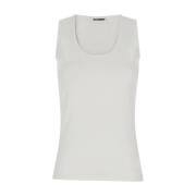 Witte Mouwloze Top T-shirts en Polos Jil Sander , White , Dames