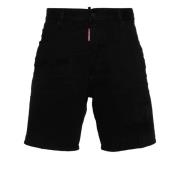 Zwarte Denim Shorts Dsquared2 , Black , Heren