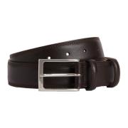 Saddle-gestikte Tumbled Leren Riem Boggi Milano , Brown , Heren