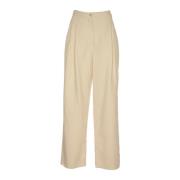 Witte Geverfde Broek Brunello Cucinelli , Beige , Dames