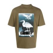 Grafische Print Biologisch Katoen T-shirt Heron Preston , Green , Here...