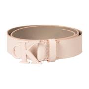 Leren Riem met Mat Emaille Gesp Calvin Klein , Pink , Dames