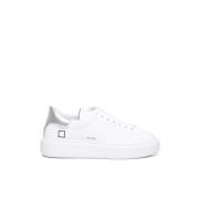 Witte Sneakers Ronde Neus Rubberen Zool D.a.t.e. , White , Dames