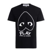T-Shirts Comme des Garçons Play , Black , Heren