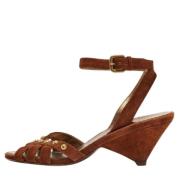 Pre-owned Suede sandals Prada Vintage , Brown , Dames