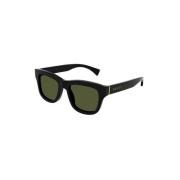 Zwarte Frame Groene Lens Zonnebril Gucci , Black , Unisex