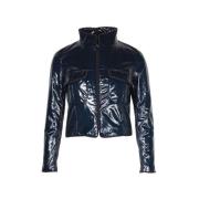 Pre-owned Polyester outerwear Chanel Vintage , Blue , Dames