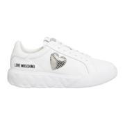 Puffy Heart Sneakers Love Moschino , White , Dames