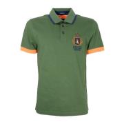 Groen Polo Shirt met Jacquard Kraag Aeronautica Militare , Green , Her...