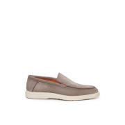 Taupe Suède Loafers Rubber Zool Santoni , Beige , Heren