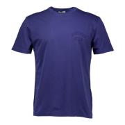 Garment Dyed Logo T-Shirt Blauw Woolrich , Blue , Heren