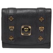 Pre-owned Leather wallets MCM Pre-owned , Black , Dames