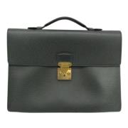 Pre-owned Leather briefcases Louis Vuitton Vintage , Green , Dames