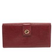 Pre-owned Leather wallets Gucci Vintage , Red , Dames