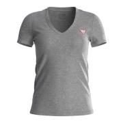Triangle V-Hals Label Print T-Shirt Guess , Gray , Dames