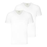 2 Pack V-Hals T-Shirt Korte Mouw Emporio Armani , White , Heren