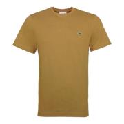 Katoenen T-shirt met ronde hals Lacoste , Brown , Heren