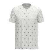 Comfortabel Allover Print Pyjama T-Shirt Ralph Lauren , White , Heren