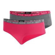Dames Logo Tailleband Slip 2-Pack Replay , Multicolor , Dames