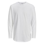 Casual Langemouw Ronde Hals T-Shirt Jack & Jones , White , Heren