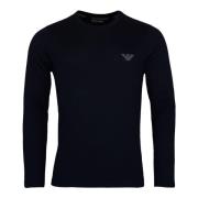 Crew Neck Longsleeve Gebreid Shirt Emporio Armani , Blue , Heren