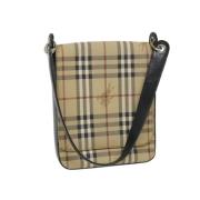 Pre-owned Leather shoulder-bags Burberry Vintage , Beige , Dames