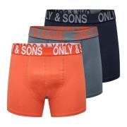 Hipster Trunk Boxers 3 Pack Only & Sons , Multicolor , Heren
