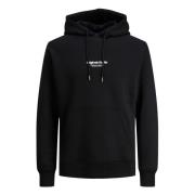 Casual Hoodie met Kangoeroezak Jack & Jones , Black , Heren