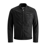 Heren Faux Leren Sportieve Jas Jack & Jones , Black , Heren