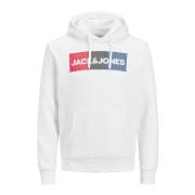 Logo Hoodie Sweatshirt Jack & Jones , White , Heren