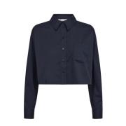 Navy Cottoncc Crisp Crop Shirt Blouse Co'Couture , Blue , Dames
